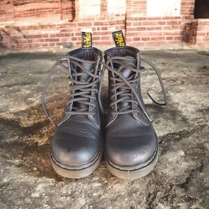 Dr. Martens Kids Black Leather Boots